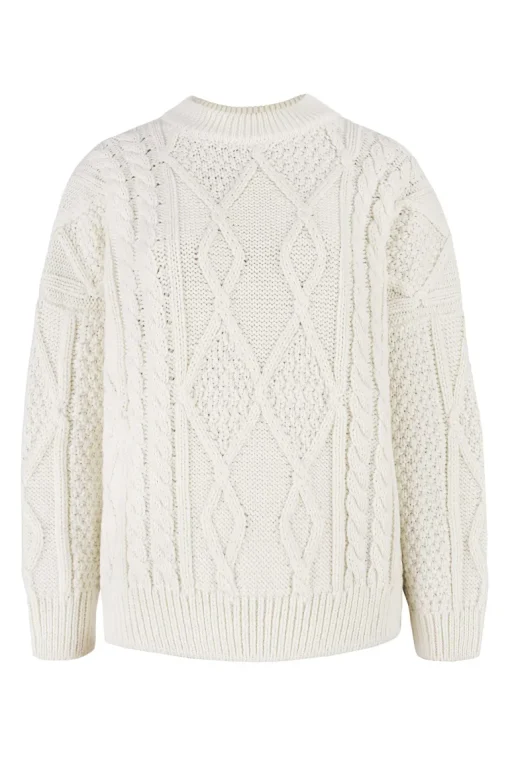 Nonna Cable-Knit Merino Sweater White<Salanida Clearance