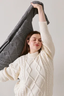 Nonna Cable-Knit Merino Sweater White<Salanida Clearance