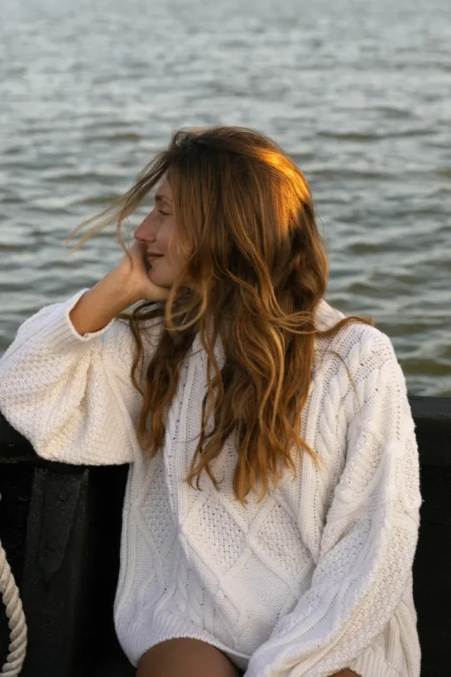 Nonna Cable-Knit Merino Sweater White<Salanida Clearance