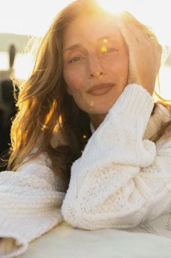 Nonna Cable-Knit Merino Sweater White<Salanida Clearance