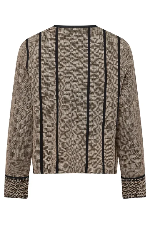 Nora Hand Loomed Cotton Patchwork Jacket Beige<KOMODO Online