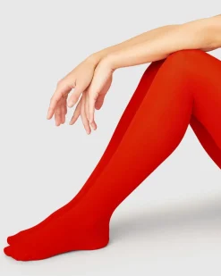 Olivia Premium Tights Sharp Red<Swedish Stockings Online