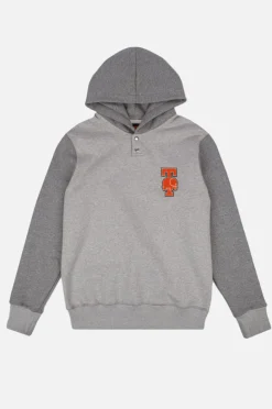 Omega College Button Up Hoodie Light Heather Grey<Trendsplant Shop
