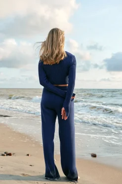 Ora Merino Pants Navy<Salanida Fashion