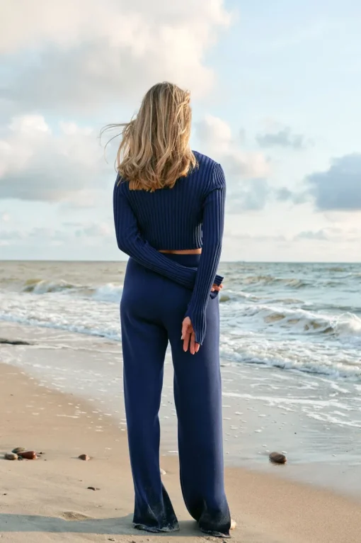 Ora Merino Pants Navy<Salanida Fashion