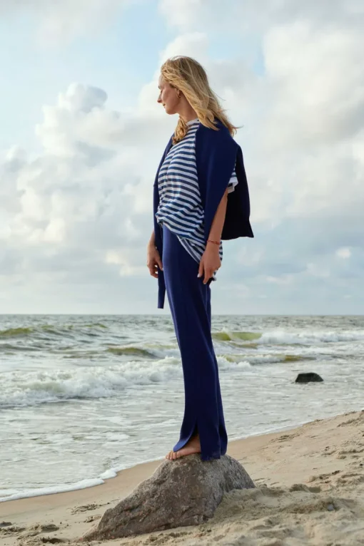 Ora Merino Pants Navy<Salanida Fashion