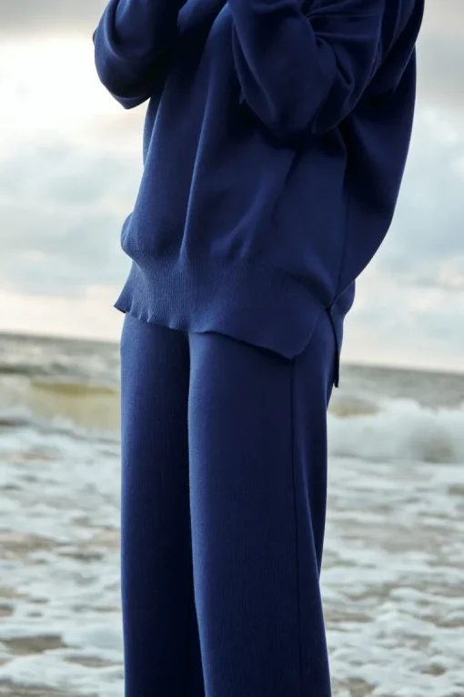 Ora Merino Pants Navy<Salanida Fashion