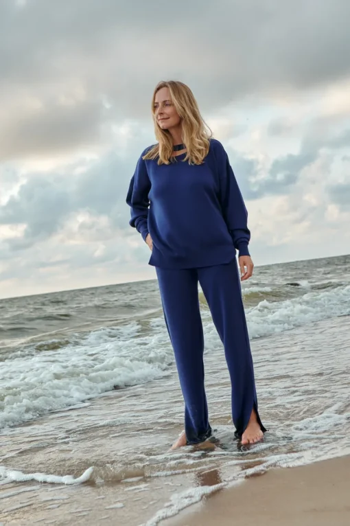 Ora Merino Pants Navy<Salanida Fashion