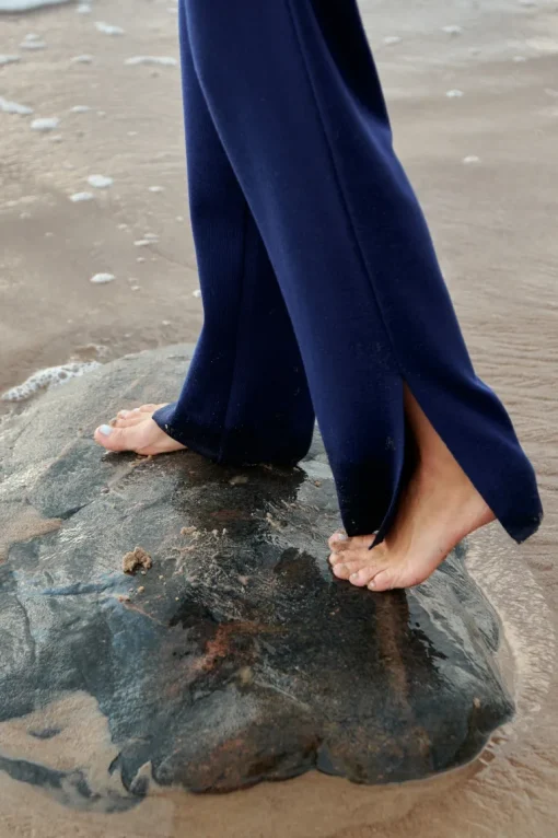 Ora Merino Pants Navy<Salanida Fashion