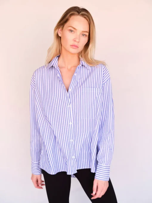 Organic Cotton Oversized Stripe Shirt<WOTE Best