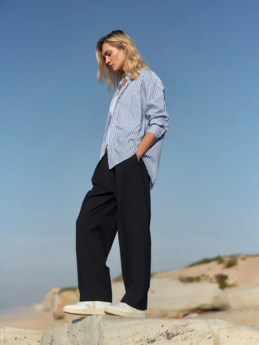 Organic Cotton Oversized Stripe Shirt<WOTE Best