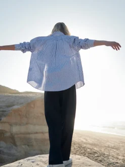 Organic Cotton Oversized Stripe Shirt<WOTE Best