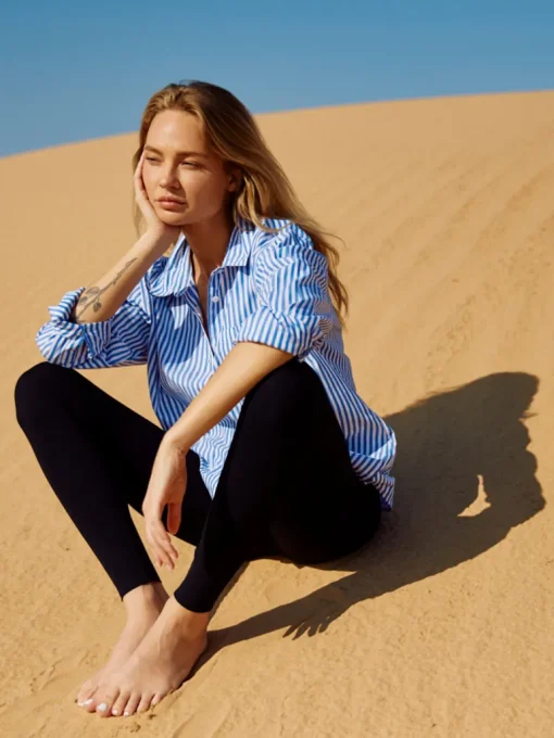 Organic Cotton Oversized Stripe Shirt<WOTE Best