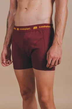 Organic Essential Boxer Briefs Burgundy<Trendsplant Fashion