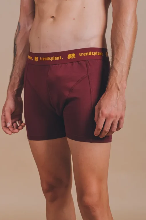 Organic Essential Boxer Briefs Burgundy<Trendsplant Fashion