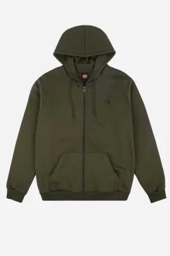 Organic Essential Zip Hoodie Dark Olive<Trendsplant Fashion
