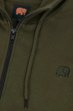 Organic Essential Zip Hoodie Dark Olive<Trendsplant Fashion