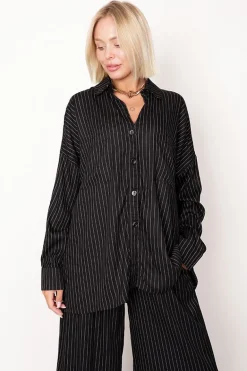 Oversized Viscose Shirt Black<ANGELL Online