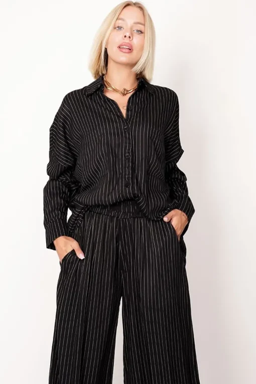 Oversized Viscose Shirt Black<ANGELL Online