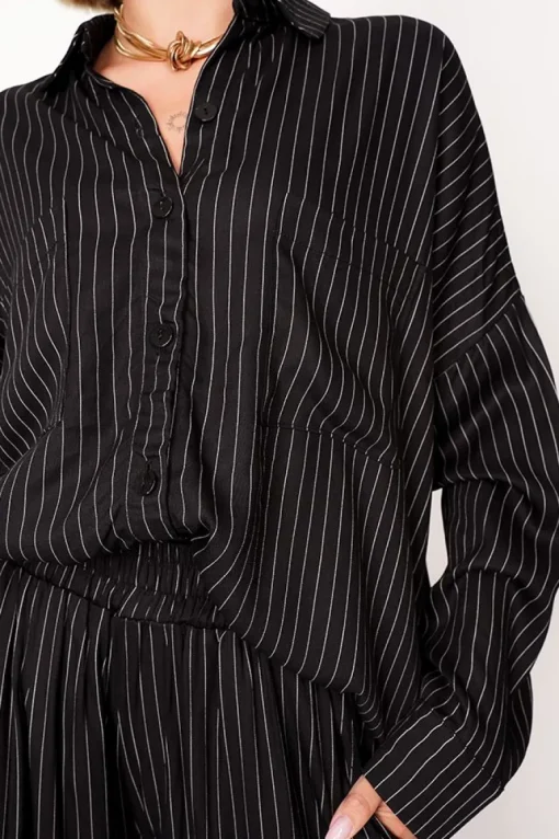 Oversized Viscose Shirt Black<ANGELL Online