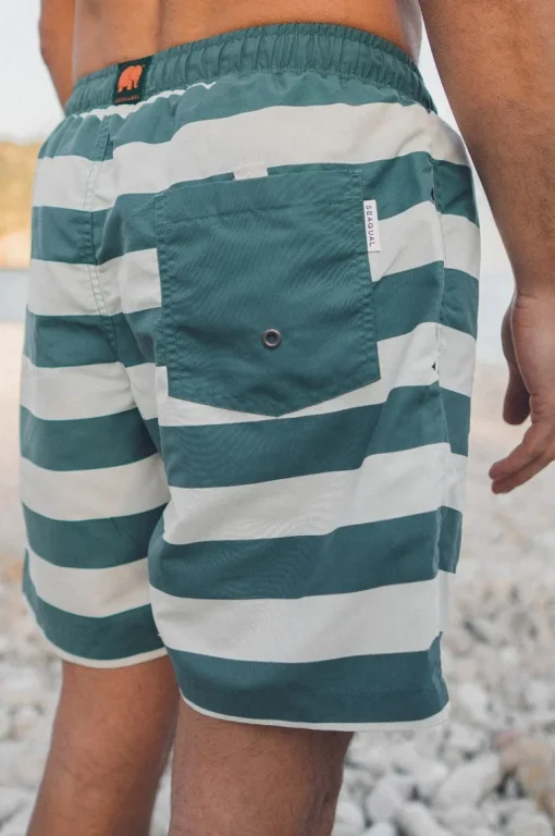 Owari Swim Shorts Striped Green<Trendsplant Store