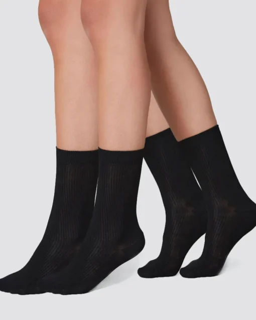 2-Pack Billy Bambusukat Musta<Swedish Stockings Discount