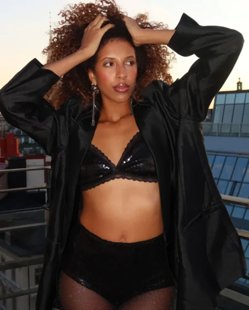 Paljetti Mesh Kolmiomallinen Bralette Musta<UNDERSTATEMENT Cheap