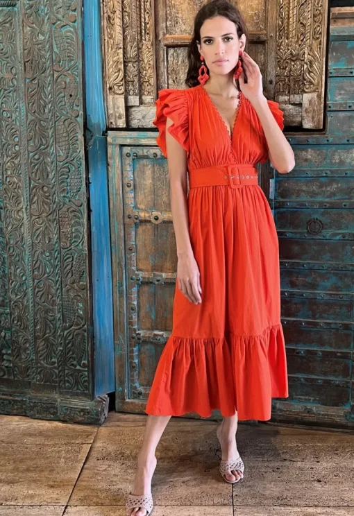 Paradise Cove Midimekko Oranssi<Scarlett Poppies Sale