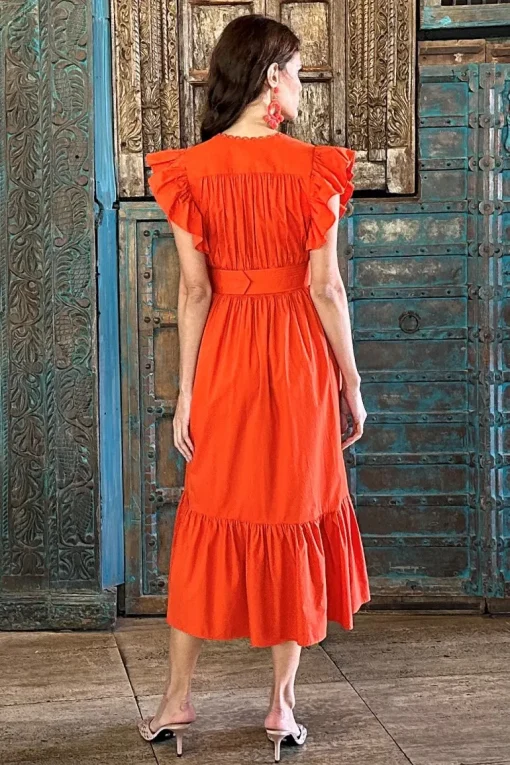 Paradise Cove Midimekko Oranssi<Scarlett Poppies Sale