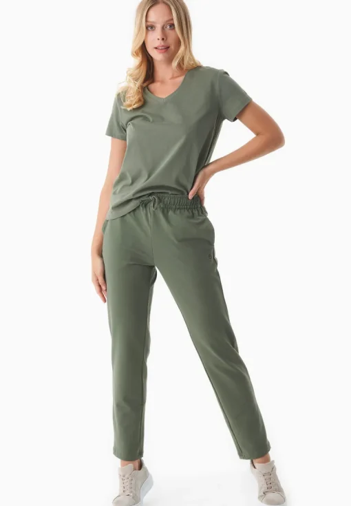 Parrla Light Organic Cotton Sweatpants Olive<ORGANICATION Cheap