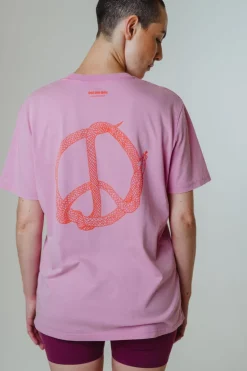 Peacesnake Unisex T-Shirt Pink<OH OH OM ethical sportswear Flash Sale
