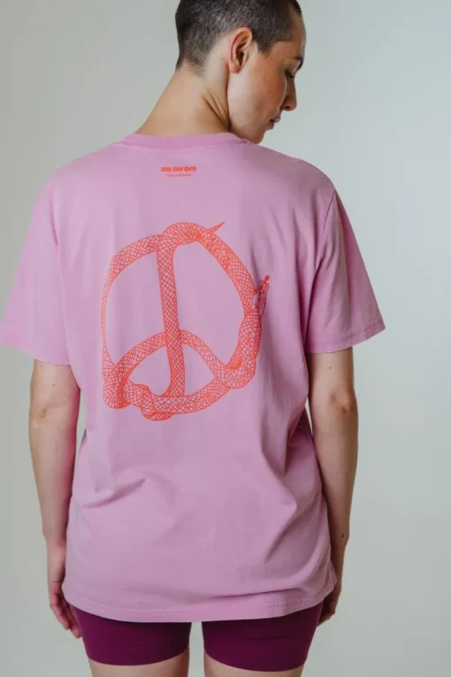 Peacesnake Unisex T-Shirt Pink<OH OH OM ethical sportswear Flash Sale