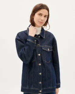 Phoebe Denim Jacket Dark Blue<Thinking MU Discount
