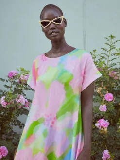 Pink Bloom Maxi Mekko Pastelli Vaaleanpunainen/Vihreä<MAINIO Store