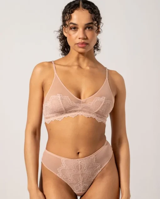 Pitsi Mesh Kolmiorintaliivit Beige<UNDERSTATEMENT Discount