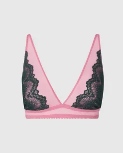 Pitsi Mesh Plunge Rintaliivit Vihreä-Pinkki<UNDERSTATEMENT Fashion