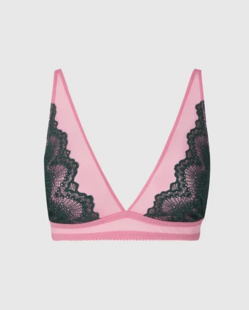 Pitsi Mesh Plunge Rintaliivit Vihreä-Pinkki<UNDERSTATEMENT Fashion