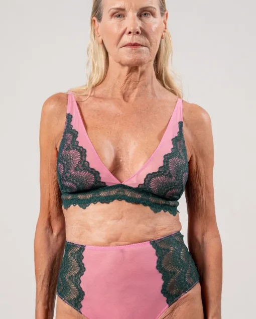 Pitsi Mesh Plunge Rintaliivit Vihreä-Pinkki<UNDERSTATEMENT Fashion