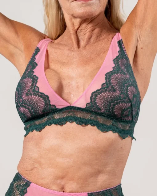 Pitsi Mesh Plunge Rintaliivit Vihreä-Pinkki<UNDERSTATEMENT Fashion