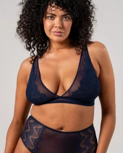 Pitsi Mesh Plunge Rintaliivit Tummansininen<UNDERSTATEMENT Online