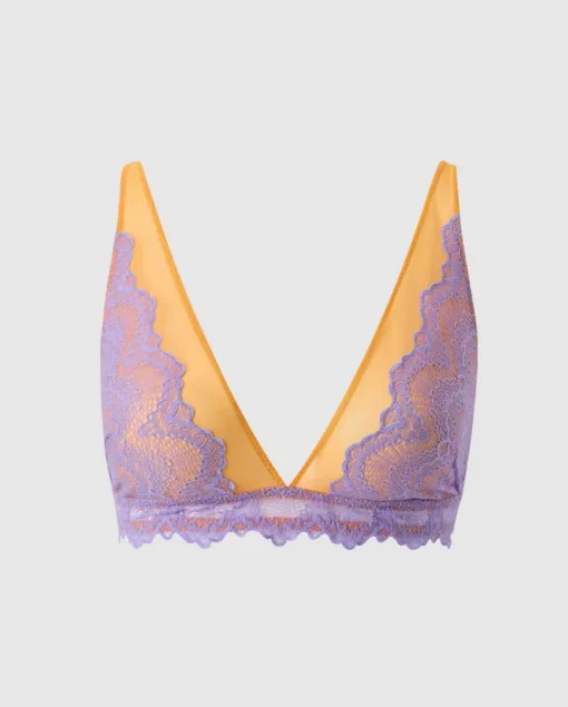 Pitsi Plunge Bralette Lila/Keltainen<UNDERSTATEMENT Cheap