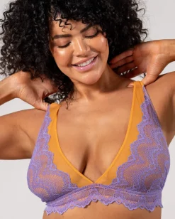 Pitsi Plunge Bralette Lila/Keltainen<UNDERSTATEMENT Cheap