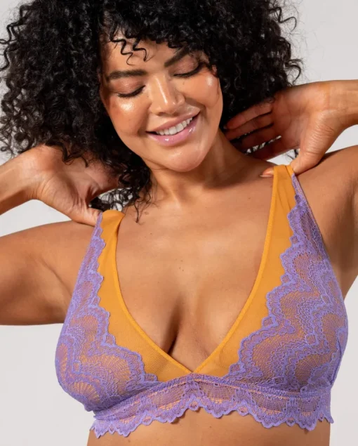 Pitsi Plunge Bralette Lila/Keltainen<UNDERSTATEMENT Cheap