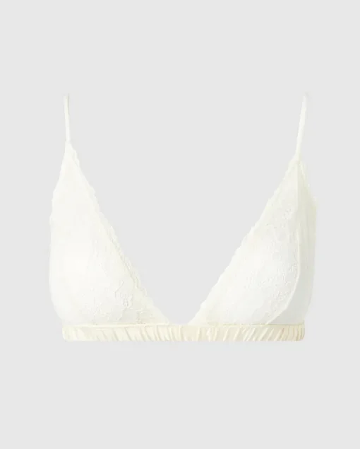 Pitsi-satiini Bralette Valkoinen<UNDERSTATEMENT Clearance