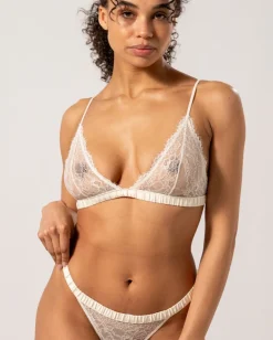 Pitsi-satiini Bralette Valkoinen<UNDERSTATEMENT Clearance