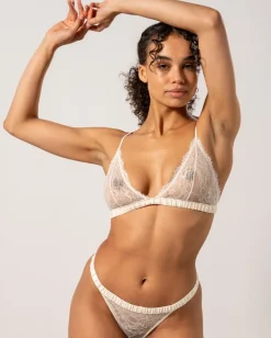 Pitsi-satiini Bralette Valkoinen<UNDERSTATEMENT Clearance