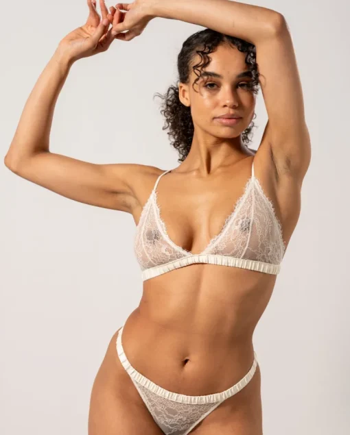 Pitsi-satiini Bralette Valkoinen<UNDERSTATEMENT Clearance