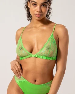 Pitsi-satiini Bralette Vihreä<UNDERSTATEMENT Shop