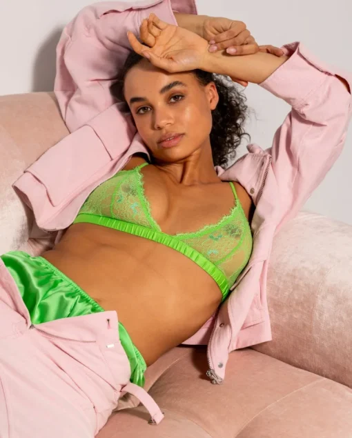 Pitsi-satiini Bralette Vihreä<UNDERSTATEMENT Shop