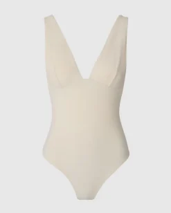 Plunge Swimsuit Cream White<UNDERSTATEMENT New